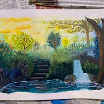 My project for course: Fantasy Landscapes with Watercolor & Gouache. Fine Arts, Painting, Watercolor Painting, Naturalistic Illustration, and Gouache Painting project by chriswood - 06.21.2023