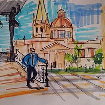 Mi proyecto del curso: Sketching urbano: dibuja tu ciudad en movimiento. Traditional illustration, Drawing, Watercolor Painting, Architectural Illustration, and Sketchbook project by axderg - 06.22.2023
