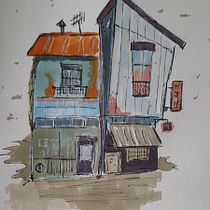 Mon projet du cours : Esquisses d'architecture expressives aux feutres de couleur. Sketching, Drawing, Architectural Illustration, Sketchbook & Ink Illustration project by daniel daniel Guffanti - 06.22.2023