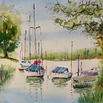 Il mio progetto del corso: Pittura di paesaggi marini ad acquerello Ein Projekt aus dem Bereich Malerei, Aquarellmalerei und Naturalistische Illustration von Cristina - 22.06.2023