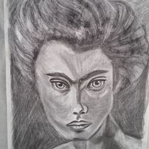 Mi proyecto del curso: Retrato artístico al carboncillo: creando atmósferas. Ilustração tradicional, Artes plásticas, Desenho, Desenho de retrato, Desenho realista, e Desenho artístico projeto de Angélica Botero - 22.06.2023