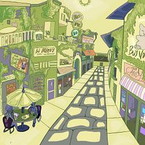 Little town. Ilustração digital, Desenho digital e Ilustração editorial projeto de CeeMahari - 21.06.2023
