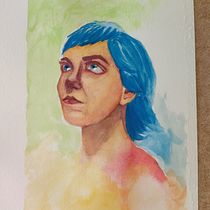 Meu projeto do curso: Retrato contemporâneo em aquarela. Een project van  Beeldende kunst, Schilderij, Aquarelschilderen y  Portrettekening van ambrosio_neli17 - 25.06.2023