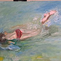 pintura na águPintura a óleo: água e figura humana. Un proyecto de Bellas Artes, Pintura, Pintura al óleo y Dibujo anatómico de mmrsantos - 27.06.2023