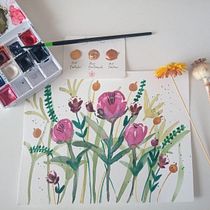 Mi proyecto del curso: Creación de una composición floral con acuarela. Un projet de Illustration traditionnelle, Beaux Arts, Peinture, Aquarelle, Illustration botanique et Illustration naturaliste de Jor Sassera - 27.06.2023