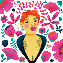 Meu projeto do curso: Retrato ilustrado com elementos botânicos. Traditional illustration, Digital Illustration, Botanical Illustration, and Digital Drawing project by Priscila Lopes - 06.23.2023