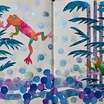 Pesci, bollicine & ranocchie. Traditional illustration, Sketching, Creativit, Drawing, Watercolor Painting, and Sketchbook project by tebeadi - 06.28.2023