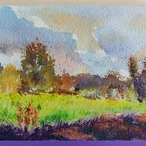 Color study: simple landscape. Projekt z dziedziny  Sztuki piękne,  Malarstwo, Sketching, Malowanie akwarelą, Ilustracja naturalist i czna użytkownika vomi1011 - 28.06.2023