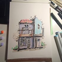 Mi proyecto del curso: Dibujo arquitectónico expresivo con marcadores de colores. Een project van  Schetsen,  Tekening,  Architecturale illustratie, Sketchbook y  Illustratie met inkt van Jorge Diaz - 29.06.2023