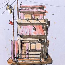 My project for course: Expressive Architectural Sketching with Colored Markers. Een project van  Schetsen,  Tekening,  Architecturale illustratie, Sketchbook y  Illustratie met inkt van _paula_d - 30.06.2023