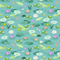En la charca. Un progetto di Illustrazione tradizionale, Pattern design, Disegno, Illustrazione digitale e Illustrazione botanica di Marina García - 30.06.2023