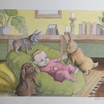 My project for course: Animal Characters in Watercolor for Children’s Books. Traditional illustration, Fine Arts, Painting, Drawing, Watercolor Painting, Children's Illustration, and Narrative project by katherineanneolive - 07.01.2023
