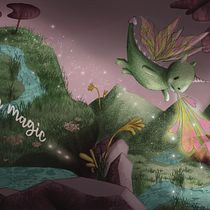 Vlinderdraakje - Mijn project van de cursus: Kinderillustraties met Procreate: creëer magische scènes. Ilustração tradicional, Ilustração digital, Ilustração infantil, Pintura digital, e Álbum ilustrado projeto de Erika Espinola y Vázquez - 01.07.2023