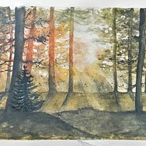 Mon projet du cours : Paysages oniriques à l'aquarelle : capturez la lumière. Un projet de Peinture , et Aquarelle de Marion Penvern - 01.07.2023