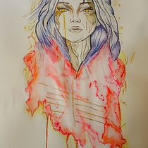 Mi proyecto del curso: Retrato experimental con tinta, alcohol y té. Fine Arts, Painting, Drawing & Ink Illustration project by Yolanda Villaverde - 07.02.2023