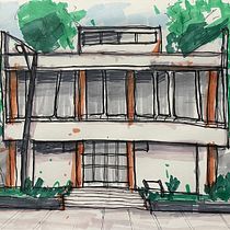 Meu projeto do curso: Desenho arquitetônico expressivo com marcadores coloridos. Een project van  Schetsen,  Tekening,  Architecturale illustratie, Sketchbook y  Illustratie met inkt van Vanessa Santos - 25.06.2023