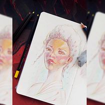 My project for course: Vibrant Portrait Drawing with Colored Pencils. Drawing, Portrait Drawing, Sketchbook, and Colored Pencil Drawing project by Julián Cartechini - 07.03.2023