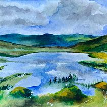 My project for course: Natural Landscapes in Watercolor. Un progetto di Belle arti, Pittura e Pittura ad acquerello di Pernille Dysthe - 03.07.2023
