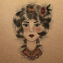 Meu projeto do curso: Design de tatuagens estilo old school no Procreate. Projekt z dziedziny Trad, c, jna ilustracja,  R, sunek, Ilustracja c, frowa i Projektowanie tatuaż użytkownika Andrea Murat - 03.07.2023