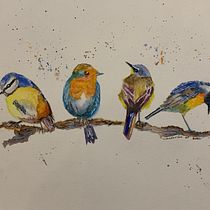 My project for course: Artistic Watercolor Techniques for Illustrating Birds. Traditional illustration, Watercolor Painting, Realistic Drawing, and Naturalistic Illustration project by timandtonifisher - 07.02.2023