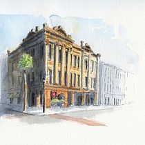 My project for course: Architectural Sketching with Watercolor and Ink. Esboçado, Desenho, Pintura em aquarela, Ilustração arquitetônica, Sketchbook e Ilustração com tinta projeto de Michael Zuber - 04.07.2023