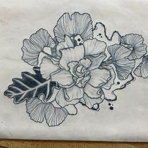 Mein Abschlussprojekt für den Kurs: Botanisches Tattoo mit Pointillismus. Ilustração tradicional, Desenho de tatuagens e Ilustração botânica projeto de lottelikrieger - 05.07.2023