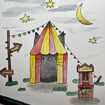 Le Chat-Piteau. Traditional illustration, Character Design, Painting, Drawing, Digital Illustration, and Watercolor Painting project by naya622 - 07.02.2023