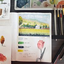 Mi proyecto del curso: Cuaderno de viaje en acuarela. Traditional illustration, Watercolor Painting, Architectural Illustration, and Sketchbook project by jaramillo_gonzalo - 07.05.2023
