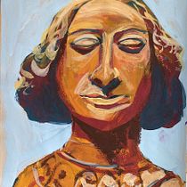 Meu projeto do curso: Pintura de retrato estilizado com guache. Traditional illustration, Painting, and Gouache Painting project by Irmgard Schanner - 07.05.2023