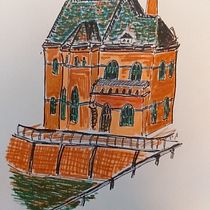 Mein Abschlussprojekt für den Kurs: Expressive Architekturskizzen mit Markern. Een project van  Schetsen,  Tekening, Sketchbook y  Illustratie met inkt van Annemarie Lammer - 05.07.2023