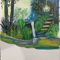 My project for course: Fantasy Landscapes with Watercolor & Gouache. Fine Arts, Painting, Watercolor Painting, Naturalistic Illustration, and Gouache Painting project by Helaena Belle - 07.05.2023