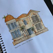 My project for course: Expressive Architectural Sketching with Colored Markers. Een project van  Schetsen,  Tekening,  Architecturale illustratie, Sketchbook y  Illustratie met inkt van Gabriela Molina - 06.07.2023