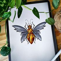 Mi proyecto del curso: Diseño de tatuajes artísticos con efectos dorados en Procreate. Ilustração tradicional, Ilustração digital, e Desenho de tatuagens projeto de Verónica Berlanga - 07.07.2023