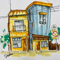 Il mio progetto del corso: Disegno architettonico espressivo con pennarelli colorati. Sketching, Drawing, Architectural Illustration, Sketchbook & Ink Illustration project by Katia Gaglione - 07.07.2023