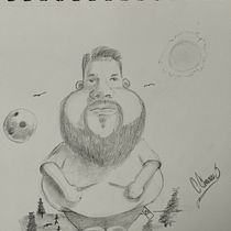 Mi proyecto del curso: Retrato en caricatura con grafito. Ilustração tradicional, Desenho, e Desenho de retrato projeto de Cristian Retratos - 07.07.2023