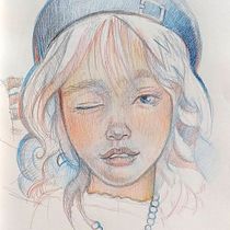 My project for course: Vibrant Portrait Drawing with Colored Pencils. Drawing, Portrait Drawing, Sketchbook, and Colored Pencil Drawing project by oo11g3 - 07.08.2023
