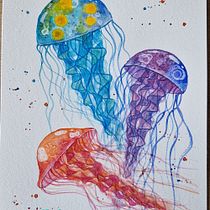 Mein Abschlussprojekt für den Kurs: Moderne Aquarelltechniken. Un progetto di Illustrazione tradizionale, Belle arti, Pittura e Pittura ad acquerello di lavita-schroeder - 08.07.2023