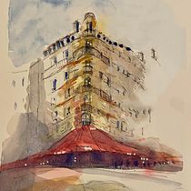 My project for course: Architectural Sketching with Watercolor and Ink. Esboçado, Desenho, Pintura em aquarela, Ilustração arquitetônica, Sketchbook e Ilustração com tinta projeto de Robin Sandra - 08.06.2023