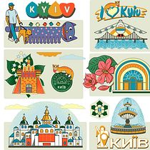 My lovely city Kyiv. Vector Illustration, Digital Illustration, Digital Drawing, and Traditional illustration project by Valentyna Adamenko - 07.08.2023