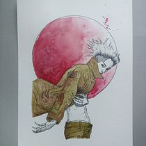 My project for course: Manual Illustration Techniques: Hatching and Dripping. Un progetto di Character design, Belle arti, Pittura, Pittura ad acquerello, Disegno di ritratti e Disegno artistico di beata_moryl_1 - 09.07.2023
