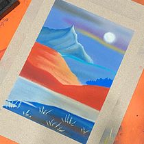 My project for course: Landscapes with Oil Pastels and Crayons: Playing with Light. Traditional illustration, Fine Arts, Pencil Drawing, Drawing, and Artistic Drawing project by Rubí Cobos - 07.08.2023