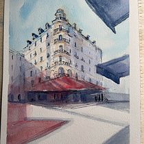 My project for course: Architectural Sketching with Watercolor and Ink. Sketching, Drawing, Watercolor Painting, Architectural Illustration, Sketchbook & Ink Illustration project by janlloyd962 - 07.11.2023