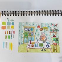 Finding drawing style - sketchbook practice and final drawing.. Un proyecto de Ilustración tradicional, Bocetado, Creatividad, Dibujo, Pintura a la acuarela, Sketchbook y Pintura gouache de esmereldasunset - 11.07.2023