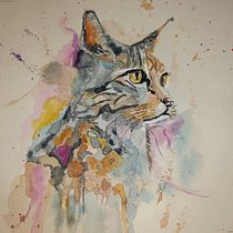 Mein Abschlussprojekt für den Kurs: Ausdrucksstarke Tierporträts in Aquarell. Un projet de Illustration traditionnelle, Aquarelle, Dessin réaliste et Illustration naturaliste de Solong Pac - 12.07.2023