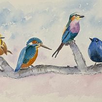 My project for course: Artistic Watercolor Techniques for Illustrating Birds. Traditional illustration, Watercolor Painting, and Naturalistic Illustration project by ballads-wallop.0b - 07.12.2023