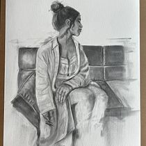 Mi proyecto del curso: Dibujo expresivo con carboncillo. Fine Arts, Drawing, Portrait Drawing, and Naturalistic Illustration project by ley_jgb314 - 07.12.2023