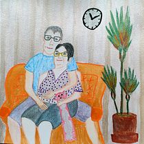 Mój projekt z kursu: Zabawna ilustracja z akwarelą i kolorowymi ołówkami. Ilustração tradicional, Pintura, Pintura em aquarela, Desenho de retrato, e Desenho com lápis de cor projeto de Marta Hålska - 13.07.2023