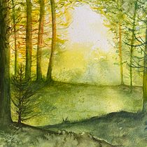 My project for course: Dreamy Watercolor Landscapes: Paint with Light. Un projet de Peinture , et Aquarelle de msellenart - 13.07.2023