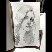 Mi proyecto del curso: Cuaderno de retratos a línea con grafito. Artes plásticas, Esboçado, Desenho, Desenho de retrato, e Sketchbook projeto de fridajones_desing - 14.07.2023