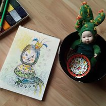 My project for course: Illustration Techniques to Unlock your Creativity. Projekt z dziedziny Design, Trad, c, jna ilustracja,  Sztuki piękne,  Malarstwo, Kreat, wność, Kreat, wne zabaw, z dziećmi i Sketchbook użytkownika Marije Braakman - 14.07.2023